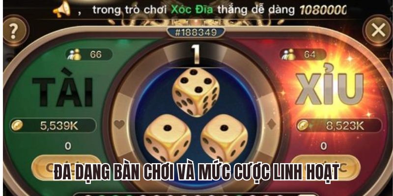 Đa dạng bàn chơi với nhiều mức cược, phù hợp mọi người chơi