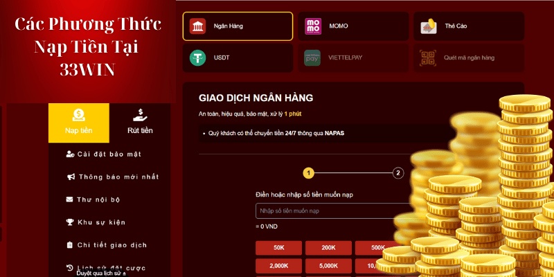 Nạp vốn qua cách thức chuyển khoản ngân hàng E-Banking