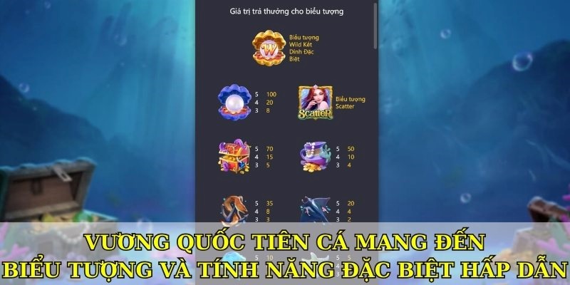 Vương quốc tiên cá mang đến biểu tượng và tính năng đặc biệt hấp dẫn